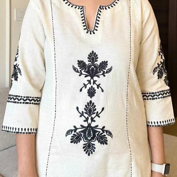 Ethnic Cotton Kurta Set for Women ? Straight Fit with Palazzo and Dupatta(M) - Image 6